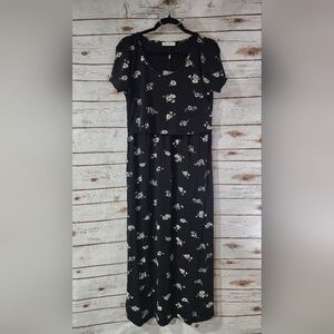 Floral Black Maxi Nursing Dress NWT!